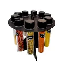 Porta temperos e porta condimentos montável com 10 potes + 20 etiquetas promoção