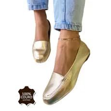 Sapato Mocassim Ouro Light sapatilha Feminino De Couro 100% Legítimo Excelente Qualidade Conforto Macio Dia a Dia