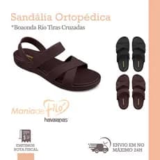 Sandália Tiras em X Ortopédica BoaOnda Rio Anatômica Macia Confortável Melhor Preço Tira Traseira