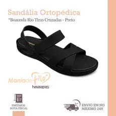 Sandália Tiras em X Ortopédica BoaOnda Rio Anatômica Macia Confortável Melhor Preço Tira Traseira