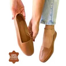 Sapato Mocassim Caramelo Sapatilha Feminino Couro Legítimo Excelente Qualidade Conforto Macio