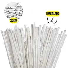 100 Unidades Canudo De Papel Biodegradável Embalado Branco