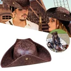 Chapéu de Pirata Jack Sparrow Adulto Tricórnio Carnaval Halloween Festa Fantasias Cosplays