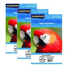 150 FOLHAS PAPEL FOTO GLOSSY MASTERPRINT 135G A4
