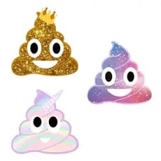 Super Imãs Decorativos Emoji Cocô p/Fixar Foto c/3 Unids