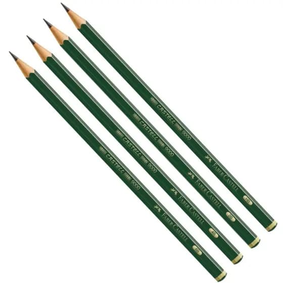 Kit 4 Ecolápis Grafite C9000 HB/2B/4B/6B Faber Castell Sortido