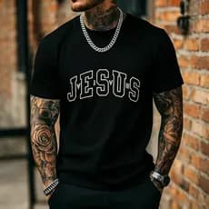 Camiseta masculina Modelo Solto Streetwear algodão| estampa JESUS Usodiário e outdoor Entrega Rápida