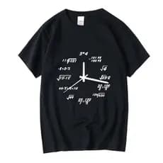 Camiseta Horário Matemática Relógio Lançamento