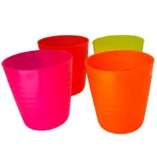 Kit 4 Copos Kids Neon Helsim 230ml Festas Carnaval Aniversário