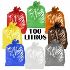 Saco de Lixo 100 Litros Colorido Reforçado 50 Unidades Coleta Seletiva Todas as Cores Micra 0,06