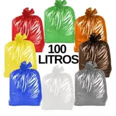 Saco de Lixo 100 Litros Colorido Reforçado Pacote 50 ou 100 Unidades Micra 0,06