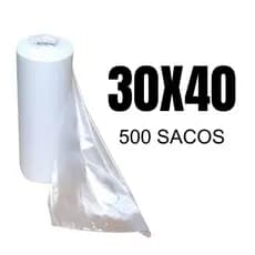 Bobina Saco Plástico Picotado 30x40cm Transparente para Alimentos com 500 Unidades