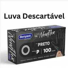 Kit com 100 Luvas Descartáveis Viniflex Pretas Sem Pó – Tamanhos P, M, G ou GG Nitrílica