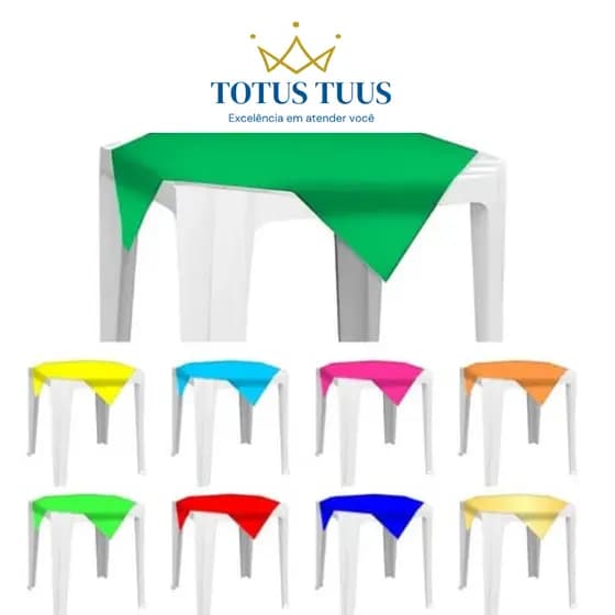 Kit 10 Toalhas de Mesa TNT 70x70cm Quadrada Lisa Festa Infantil Cobre Mancha Decoração