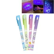 Caneta Magica( 4 Unidades) Com Tinta Invisível E Luz Negra