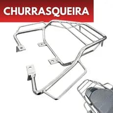 Bagageiro Com Alça Churrasqueira Cromado Moto CG FAN TITAN 160