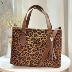 Bolsa Feminina Onça Pelinho Transversal de Ombro Gaby Show