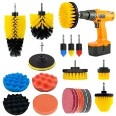Kit 19 Peças Escovas para Furadeira Limpeza Pesada Polimento Cozinha Banheiro Carro