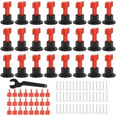 Kit 24 Sistema de Nivelamento de Azulejos  - Ferramenta Ajustável e Reutilizável para Pisos e Paredes de Cerâmica