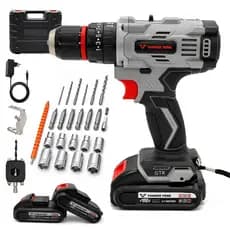 Kit 48V Parafusadeira Furadeira e Chave De Impacto 85 N.M Com 2 Baterias Completo Acessórios
