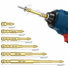 Kit 6 Bits Ponteiras Phillips PH2 Magnéticas de Impacto