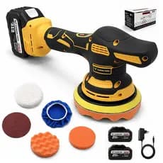 Polidora Sem Fio 21V 300W 12cm + 2 Baterias Lítio | Máquina de Polir Carro com Velocidade Variável 2200-6600RPM
