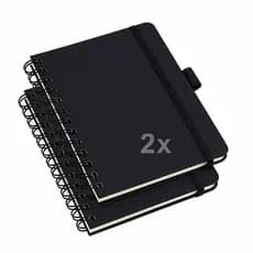 Kit 2 Cadernetas Wire-o Capa Dura Moleskine Universitária Com Suporte para Caneta Estudante
