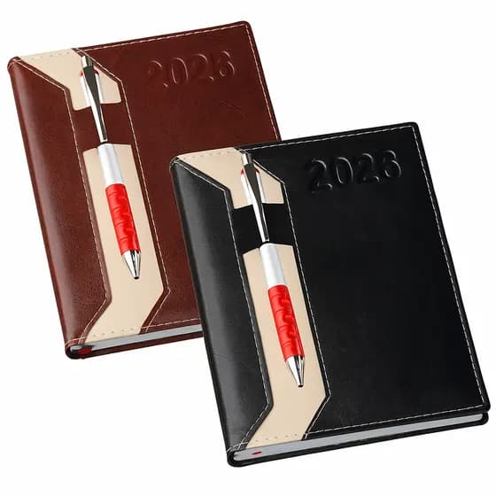 Agenda Diária 2026 Executiva Couro Anual Planner 344 Folhas