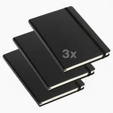 Kit 3 Cadernetas Moleskine Capa Dura Universitária Executiva Escolar 80 Folhas Com ou Sem Pauta