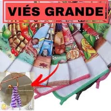 Pano De Prato Atacado Vies Estampado GRANDE Kit Com 10 Peças
