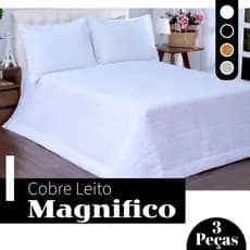 Conjunto Cobre Leito Magnifico Colcha Queen ou King 3 Peças - Tecido Matelado