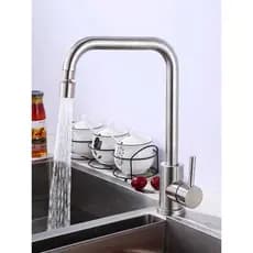 Torneira Inox Gourmet Cozinha Misturador Monocomando Quente ou fria, escovada, Cozinha, Torneira