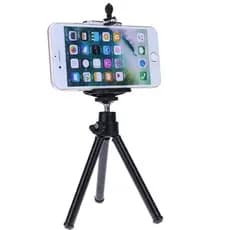 Tripé Flexível Ajustável Com Suporte Para Celulares 29cm