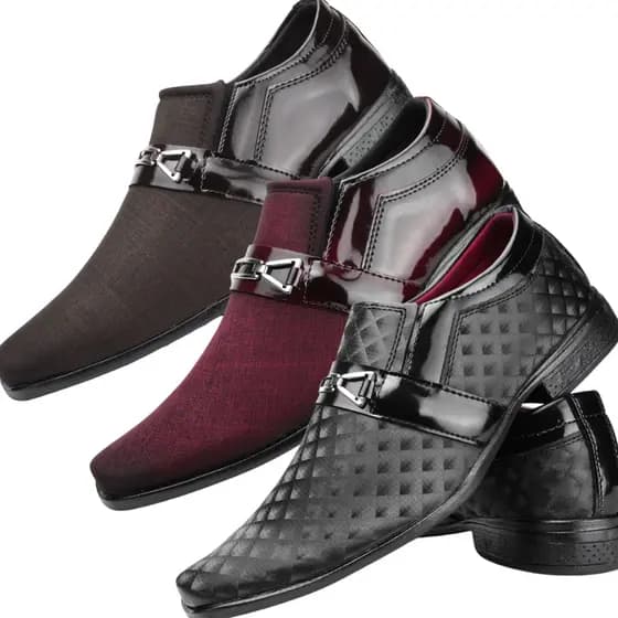 Kit 03 Pares Sapato Social Masculino Moderno Casual Confortável