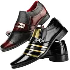 Kit 2 pares Social Masculino Envernizado Confortável Preto