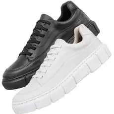 Kit 02 pares Tênis Masculino Branco Casual Overnside Estiloso Sola Alta Sneaker Chunky Lançamento LF4
