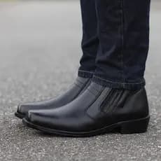Bota Masculina Social Confortável Zíper Cano Baixo Moderna