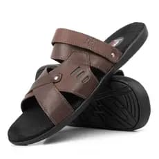 Sandália Masculina Café Em Couro Super Resistente Imperdível