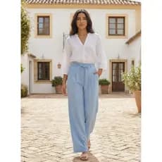 Calça Marrante Feminina Pantalona Cintura Alta Social Casual Elegante com Bolsos Moda COD 093