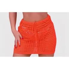 saia tricot praia piscina tricô moda verão blogueira Canga crochê tamanho 44 a 48 plussize