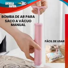 Bomba de Ar Sucção Manual Plastica Para Saco a Vácuo Organizador Mala Viagem Fácil de Usar