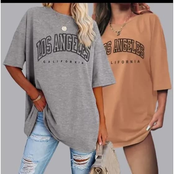 Camisetas Oversizid Manga Curta Los Angeles Academia Musculação Caminhada Envio Imediato