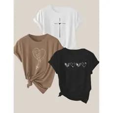 kit com três camisetas femininas com frete grátis