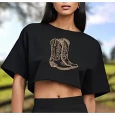 Cropped Country botas Algodão