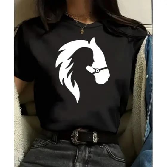 Camiseta Feminina Country Cavalo Mulher T-Shirt Algodão