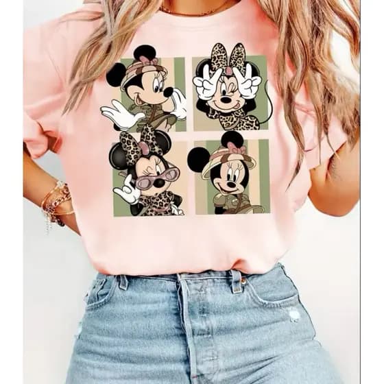 Camiseta Feminina Minnie Mouse Várias Cores 100% Algodão Envio Imediato