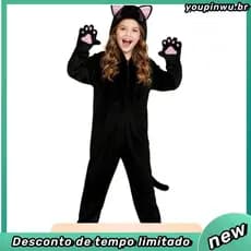 Menina gato preto Animal macacão crianças traje de Halloween roupas de gato traje de desempenho de palco