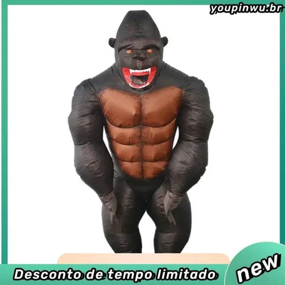 Halloween adulto King Kong chimpanzé traje inflável gorila desempenho boneca traje inflável