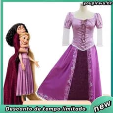 Princesa Conto De Fadas Adulto Rapunzel Vestido De Halloween Cosplay Fancy Costume