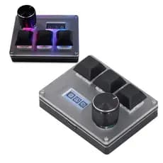 Teclado  Mini 3 Teclas , Mecânico Programável Com Tela Colorida Retroiluminada , Compacto